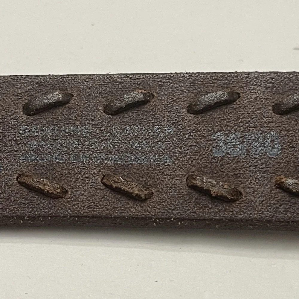 Levi's Men's Brown Leather Whipstitched Belt Size 36 Bronze Buckle‎